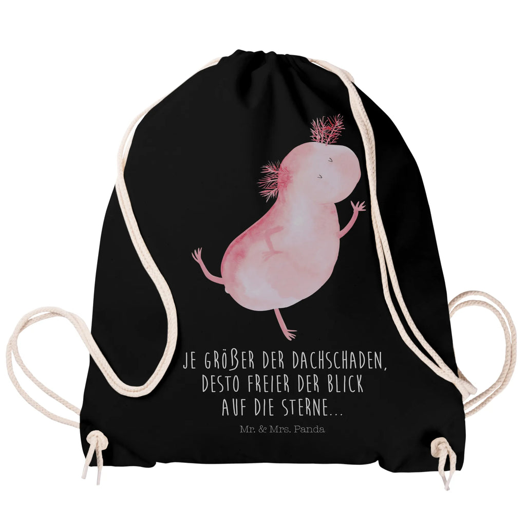 Drawstring bag axolotl Dance jute bag, gym bag, sports bag, bag, hipster, carrier bag, Axolotl, Axelotl, marine animals, Mexican walking fish, salamander, stars, roof damage, crazy, axolot, amphibians, girlfriend, tailfish, best friend