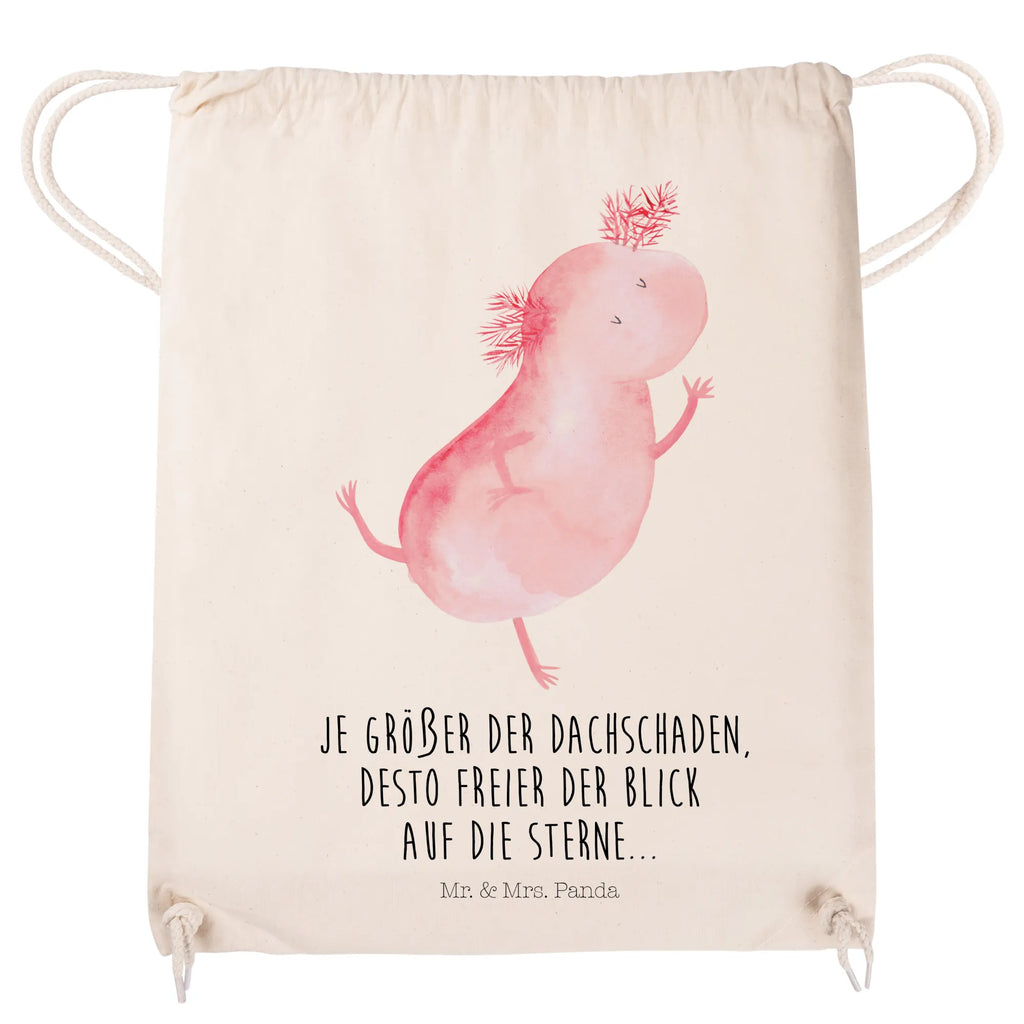 Drawstring bag axolotl Dance jute bag, gym bag, sports bag, bag, hipster, carrier bag, Axolotl, Axelotl, marine animals, Mexican walking fish, salamander, stars, roof damage, crazy, axolot, amphibians, girlfriend, tailfish, best friend