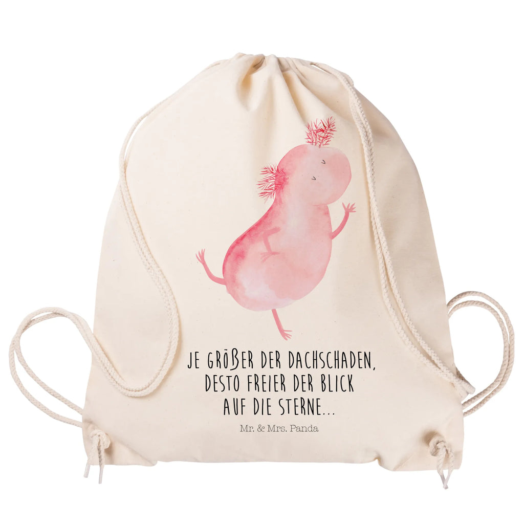 Drawstring bag axolotl Dance jute bag, gym bag, sports bag, bag, hipster, carrier bag, Axolotl, Axelotl, marine animals, Mexican walking fish, salamander, stars, roof damage, crazy, axolot, amphibians, girlfriend, tailfish, best friend