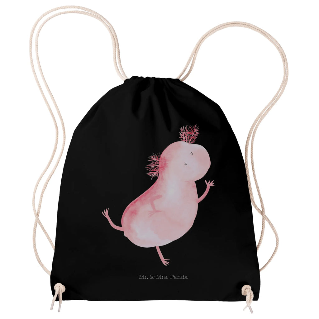 Drawstring bag axolotl Dance jute bag, gym bag, sports bag, bag, hipster, carrier bag, Axolotl, Axelotl, marine animals, Mexican walking fish, salamander, stars, roof damage, crazy, axolot, amphibians, girlfriend, tailfish, best friend