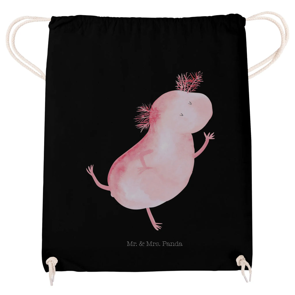 Drawstring bag axolotl Dance jute bag, gym bag, sports bag, bag, hipster, carrier bag, Axolotl, Axelotl, marine animals, Mexican walking fish, salamander, stars, roof damage, crazy, axolot, amphibians, girlfriend, tailfish, best friend
