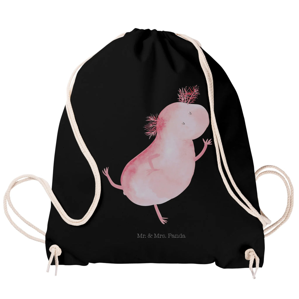 Drawstring bag axolotl Dance jute bag, gym bag, sports bag, bag, hipster, carrier bag, Axolotl, Axelotl, marine animals, Mexican walking fish, salamander, stars, roof damage, crazy, axolot, amphibians, girlfriend, tailfish, best friend