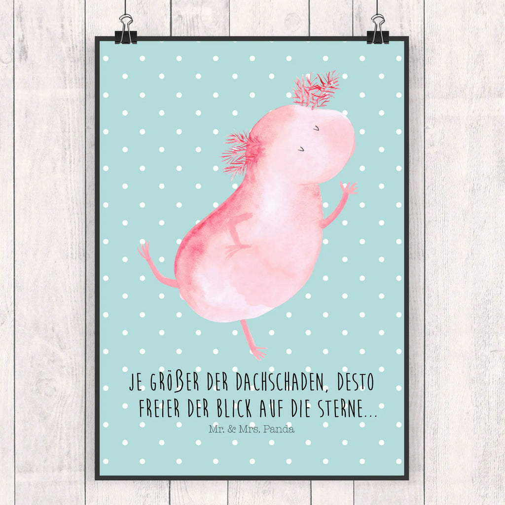 Poster Axolotl Tanzen Bild, Poster, kunstdruck poster, Wanddekoration, Deko Bild, drucke, Wandbild, kunst für die wand, Kunstdruck, wanddruck, kunstposter, Wandschmuck, Posterdruck, wanddeko, Plakat, grafikposter, Mr. & Mrs. Panda Poster, Wandposter, Wanddeko Bild, Designposter, wandkunst, Bild für Wand, Molch, Axolotl, Schwanzlurch, Axolot, Freundin, Lurch, Sterne, Dachschaden, Lurche, Verrückt, Beste Freundin
