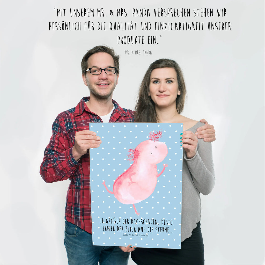 Poster Axolotl Tanzen Bild, Poster, kunstdruck poster, Wanddekoration, Deko Bild, drucke, Wandbild, kunst für die wand, Kunstdruck, wanddruck, kunstposter, Wandschmuck, Posterdruck, wanddeko, Plakat, grafikposter, Mr. & Mrs. Panda Poster, Wandposter, Wanddeko Bild, Designposter, wandkunst, Bild für Wand, Molch, Axolotl, Schwanzlurch, Axolot, Freundin, Lurch, Sterne, Dachschaden, Lurche, Verrückt, Beste Freundin