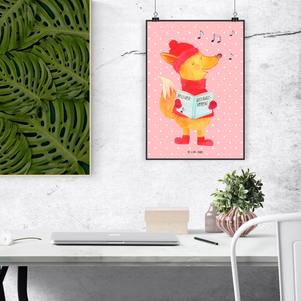 Plakat lis Śpiewak kunstdruck poster, drucke, Wandbild, kunst für die wand, kunstposter, Poster, grafikposter, Kunstdruck, Posterdruck, Mr. & Mrs. Panda Poster, Plakat, wandkunst, Bild, Bild für Wand, Wanddeko Bild, Wandposter, Designposter, wanddeko, Wanddekoration, Wandschmuck, wanddruck, Deko Bild, Wintermotiv, Heiligabend, Advent, Nikolaus, Weihnachtsdeko, Winter, Weihnachten, Sänger, Singen, Füchse, Fuchs, Geschenk Sänger, Weihnachtslieder