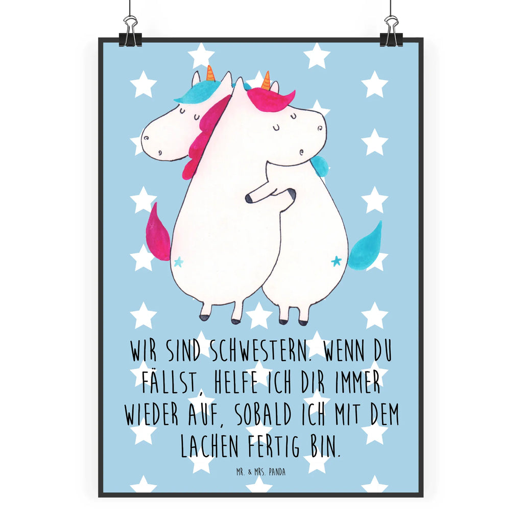 Poster unicorns Embrace wanddruck, Bild, Deko Bild, wandkunst, Wandschmuck, grafikposter, kunstdruck poster, Wanddeko Bild, Bild für Wand, Wandposter, Mr. & Mrs. Panda Poster, Plakat, Posterdruck, Designposter, Wanddekoration, kunstposter, Poster, drucke, Wandbild, wanddeko, Kunstdruck, kunst für die wand, Einhorn Deko, Einhörner, Einhorn, Unicorn, Liebe, BFF, Sister, Familie, Geschwister, Schwestern, Schwester, Freundinnen, Freundin