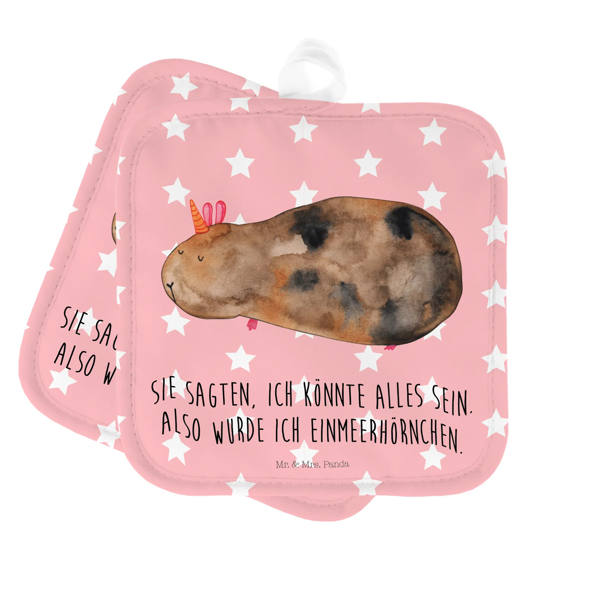 2er Set Topflappen  Einhorn Meerschweinchen
