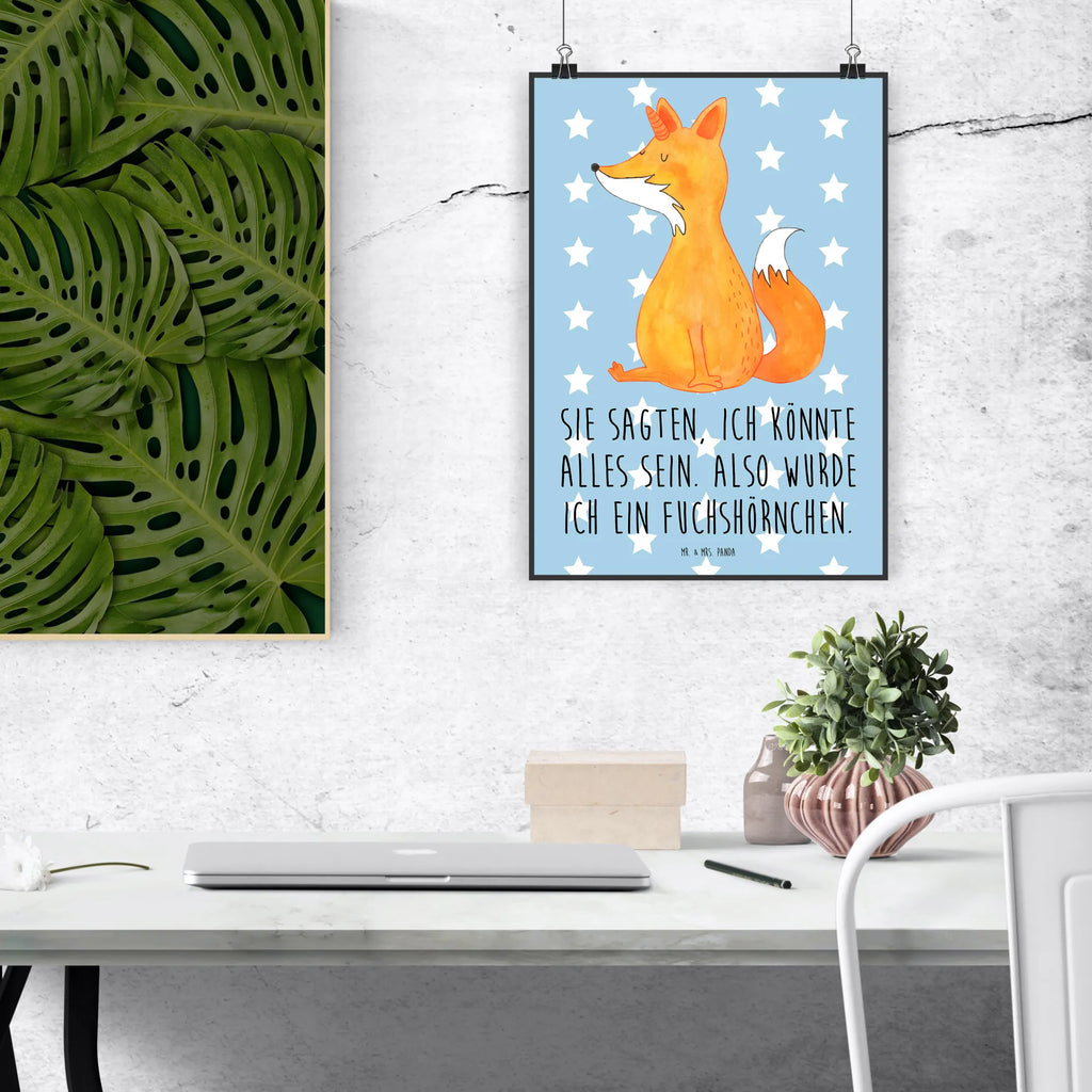 Poster unicorn Wish Kunstdruck, Bild, Raumdekoration, Mr. & Mrs. Panda Poster, Wanddekoration, Poster, Handgemaltes Poster, Küchenposter, Designposter, Wanddeko, Posterdruck, Wandposter, Kinderposter, Wanddeko Bild, Einhorn, Einhörner, Einhorn Deko, Unicorn, Fuchshörnchen, Foxycorn, Fuchshorn, Fuchs, Füchse, Unicorns