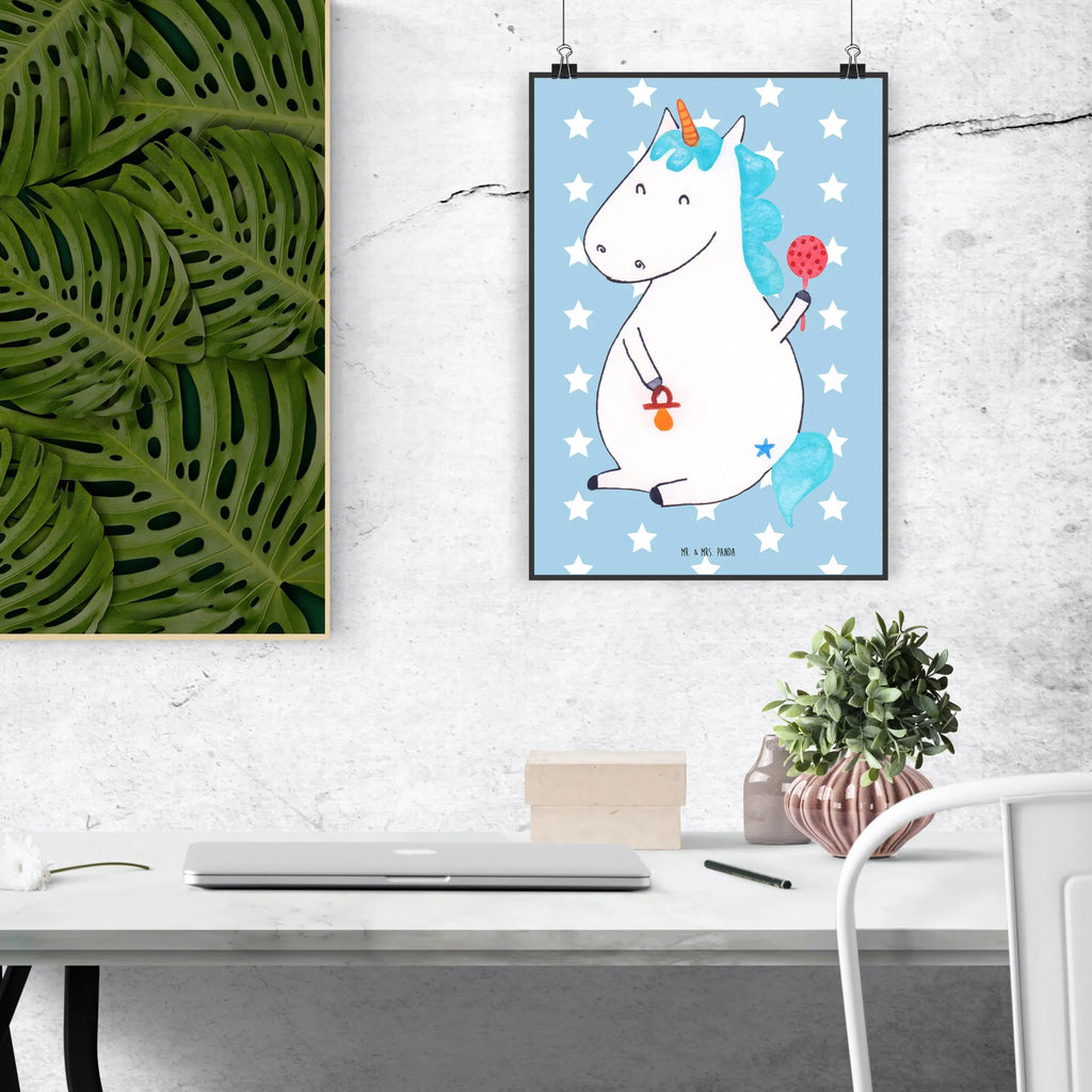 Poster unicorn infant Posterdruck, Wanddekoration, Bild, Wandbild, wanddruck, Mr. & Mrs. Panda Poster, Wanddeko Bild, kunstdruck poster, wandkunst, drucke, wanddeko, Deko Bild, kunst für die wand, kunstposter, grafikposter, Poster, Wandschmuck, Plakat, Kunstdruck, Wandposter, Bild für Wand, Designposter, Einhorn Deko, Einhörner, Einhorn, Unicorn, Nachwuchs, Babyglück, Geburt, Baby, Party, Schnuller, Kind, Mutter, Eltern, Geburtstag, Erstes Kind
