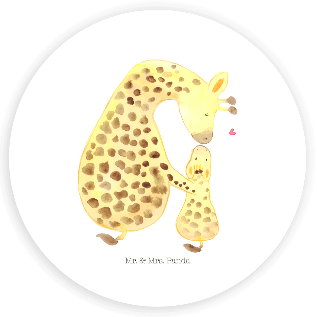 Rund Aufkleber Giraffe mit Kind Sticker, Aufkleber, Etikett, Afrika, Wildtiere, Giraffe, Kind, Mutter, Mama, Tochter, Sohn, Lieblingsmensch