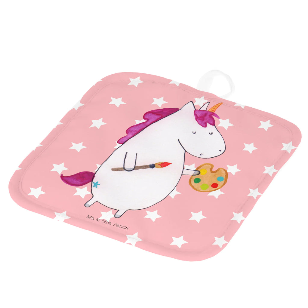 2er Set Topflappen  Einhorn Künstler Topflappen 2er Set, Topflappen Set, Topfuntersetzer, 2er Set Topflappen, topfhalter, Topflappenset, Topfhandschuhe, Topflappen, Einhörner, Einhorn Deko, Unicorn, Einhorn, Stift, Artist, Maler, Englisch, Künstler, Geschenk, Zeichnen, Pinsel, Welt, Malen, Farbe