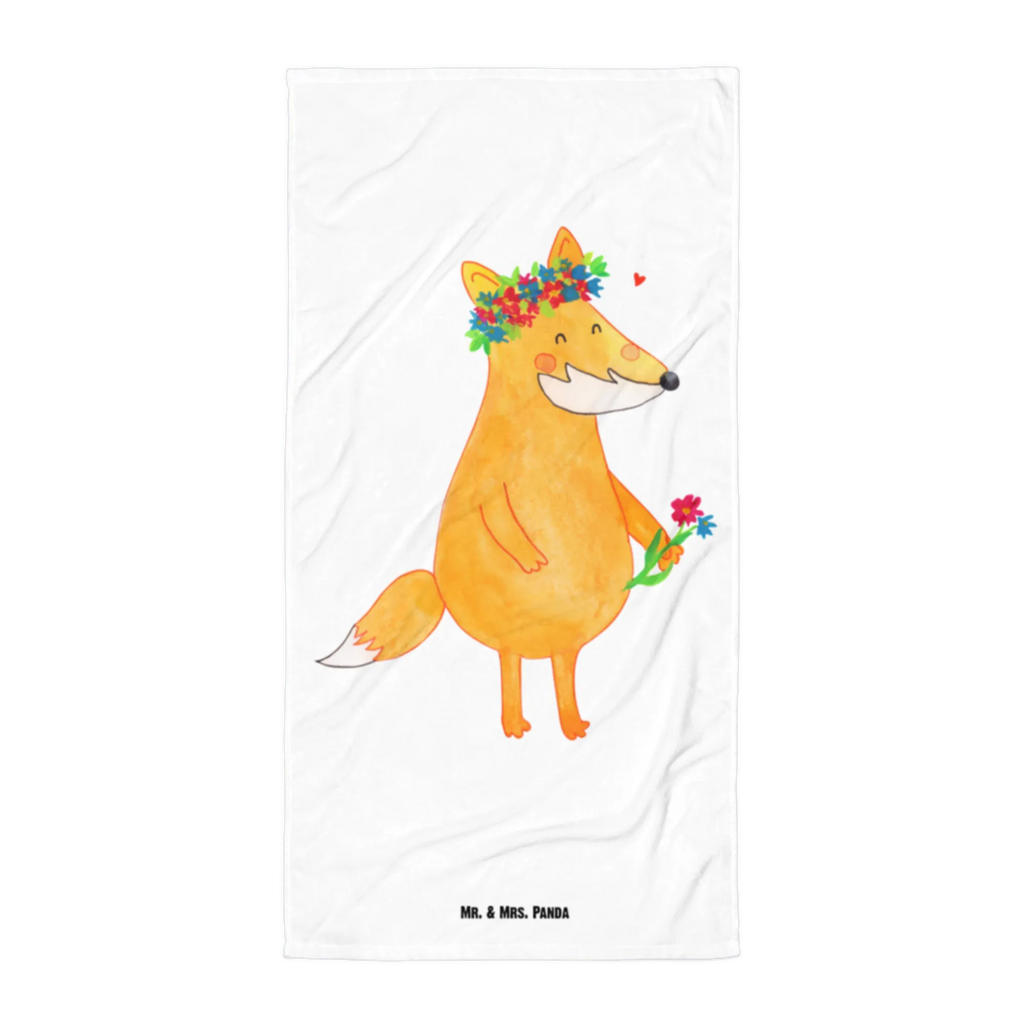 XL bath towel Fox Flower XL bath towel, oversized towel, extra large swim towel, spa towel, luxury bath sheet, large beach towel, fox, foxes, forest wildlife, clever as a fox, animal lover, joy, girlfriend, self-love, flowers, proof of love, fox girl, flower, me, girlfriends, flower girl, motivation, love