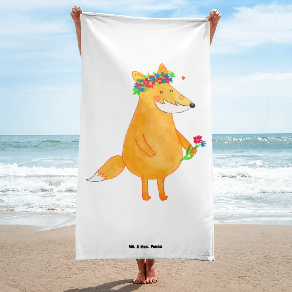 XL bath towel Fox Flower XL bath towel, oversized towel, extra large swim towel, spa towel, luxury bath sheet, large beach towel, fox, foxes, forest wildlife, clever as a fox, animal lover, joy, girlfriend, self-love, flowers, proof of love, fox girl, flower, me, girlfriends, flower girl, motivation, love