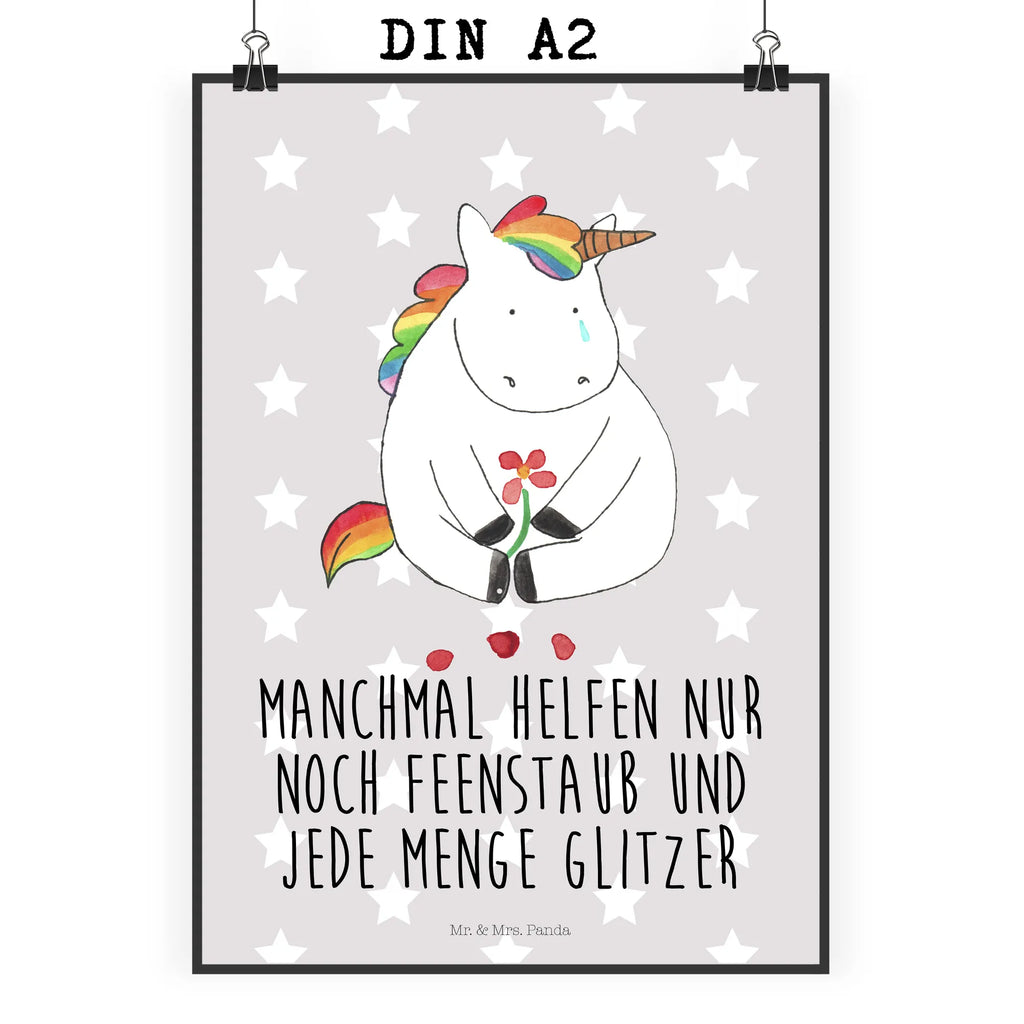 Poster unicorn Sad unicorn, unicorns, love, grief, Friendship, Unicorn, friends, greeting card, glitter, flower, consoling