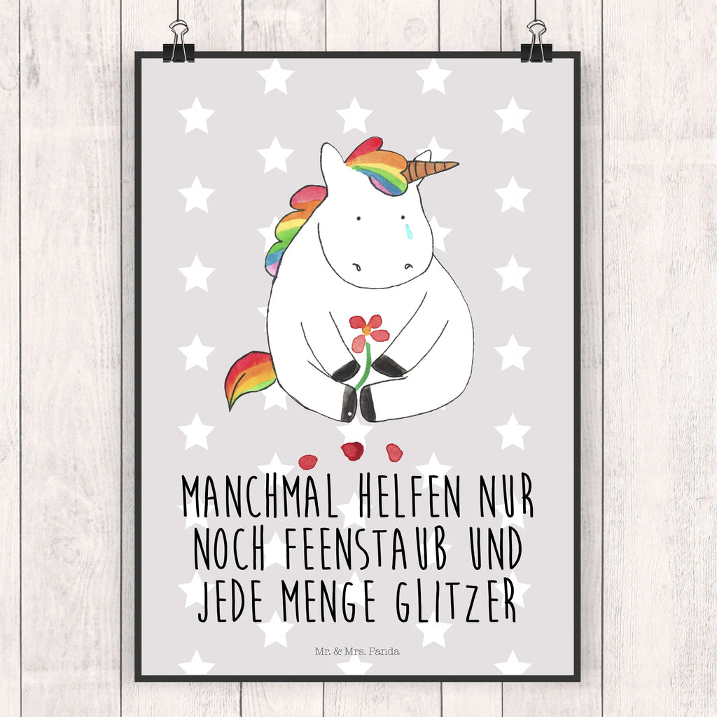 Poster unicorn Sad unicorn, unicorns, love, grief, Friendship, Unicorn, friends, greeting card, glitter, flower, consoling