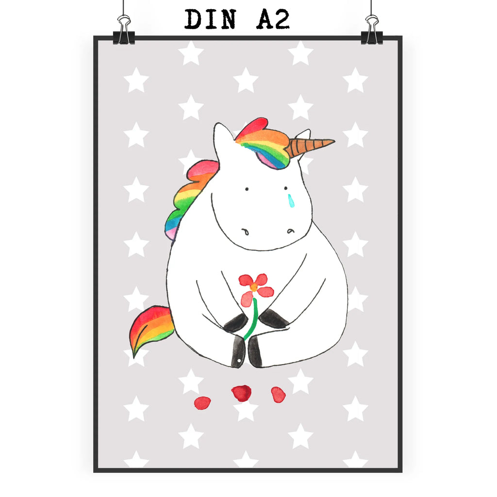 Poster unicorn Sad unicorn, unicorns, love, grief, Friendship, Unicorn, friends, greeting card, glitter, flower, consoling