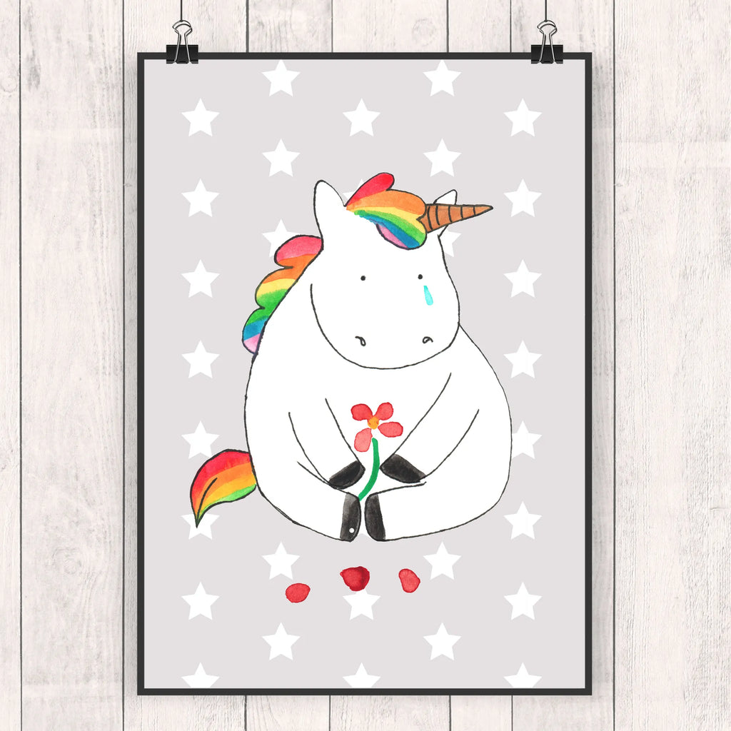 Poster unicorn Sad unicorn, unicorns, love, grief, Friendship, Unicorn, friends, greeting card, glitter, flower, consoling