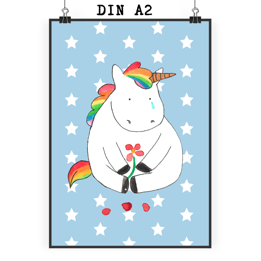 Poster unicorn Sad unicorn, unicorns, love, grief, Friendship, Unicorn, friends, greeting card, glitter, flower, consoling