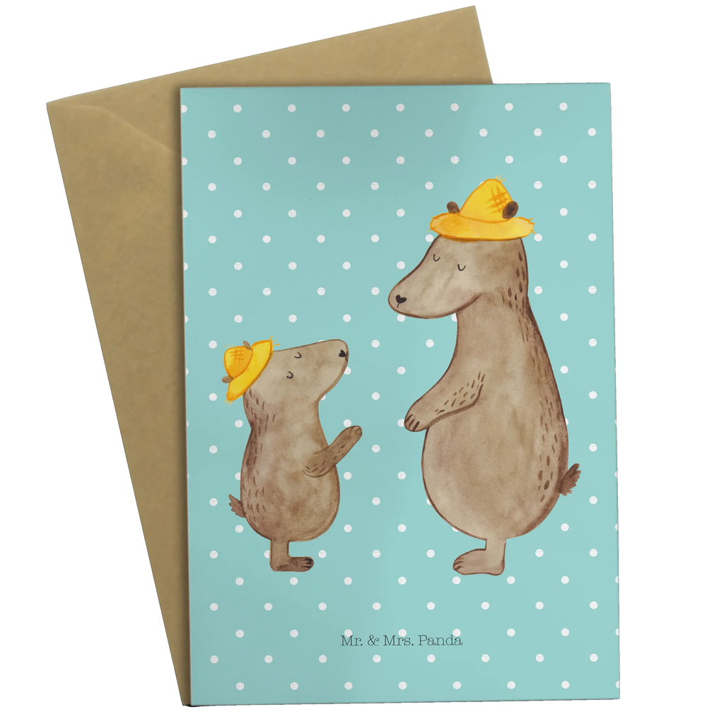 Greetings card Bears with hats Glückwunschkarte, Hochzeitskarte, Klappkarte, Karte, Ansichtskarten, Geburtstagskarte, Einladungskarte, Grußkarte, Familie, Vatertag, Muttertag, Bruder, Schwester, Mama, Papa, Oma, Opa, Papi, Daddy, Söhne, Vorbild, Lieblingsmensch, Sohn, Bären, Kind, Family, Kinder, Dad, Vater, Vater-Sohn, Paps, Bär