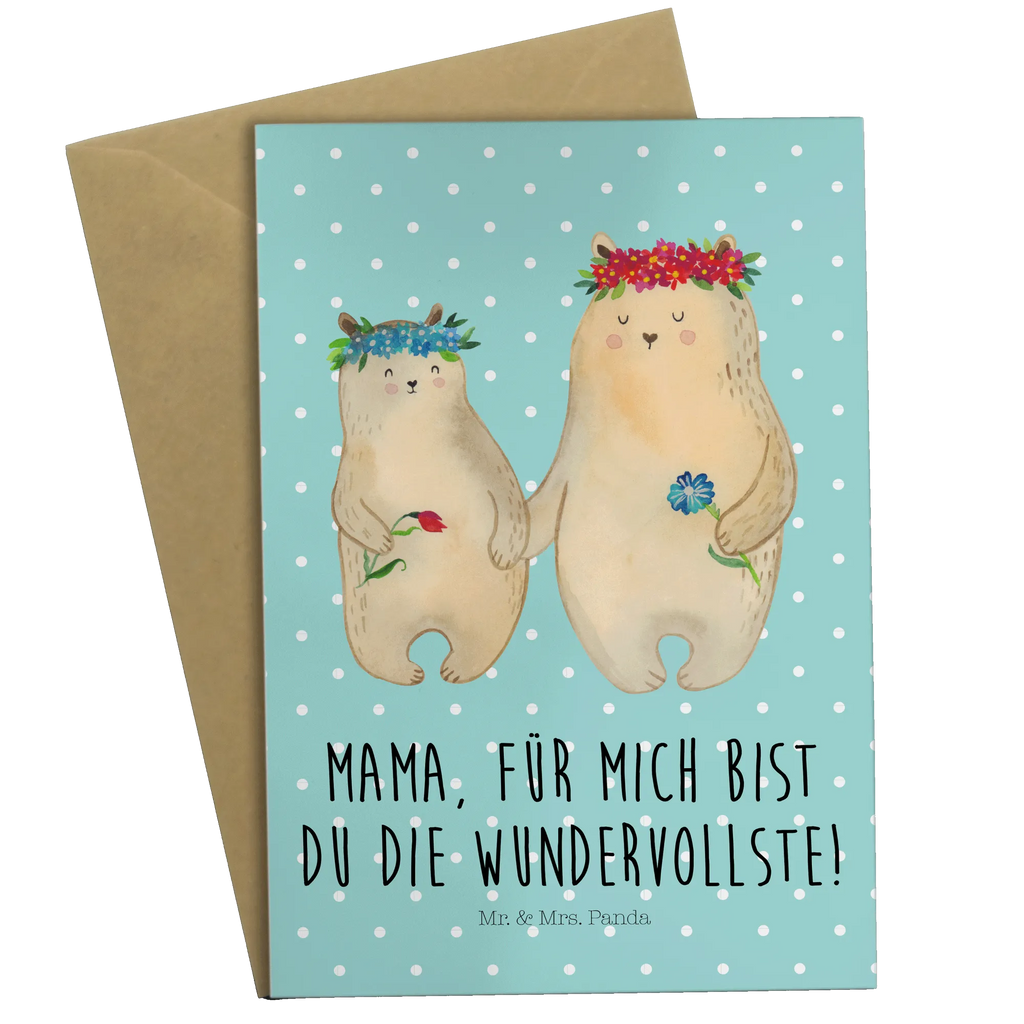 Greetings card Bears with flower crown hochzeitskarten, kommunionskarte, Klappkarte, dankeskarten, osterkarte, valentinstagskarte, abiturkarte, Grußkarte, neujahrskarte, spruchkarte, einladungskarten, jubiläumskarte, vatertagskarte, firmungskarte, Beileidskarte, babykarte, Grußkarten, Motivkarte, glückwunschkarten, weihnachtskarten, Glückwunschkarte, genesungskarte, osterkarten, Vatertag, Mama, Muttertag, Papa, Oma, Opa, Familie, Schwester, Bruder, Kind, Lieblingsmama, Mutter, Kinder, Lieblingsmensch, Weltbeste Mama, Vorbild, Beste Mutter, Bären, Töchter, Mami, Family, Geschenk Mama. Muttertag, Bär, Tochter, Mutti