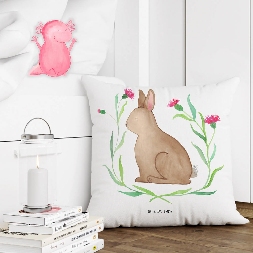 Cushion Hare Sit pillow case, 40x40, bed, 40 x 40, pad, couch, Pillow, pillows, sofa, soft, settee, cushion, fluffy, bedroom, Easter, Easter bunny, Rabbit, Easter flower, Hare, Happy Easter, Greetings, Love, Easter greetings