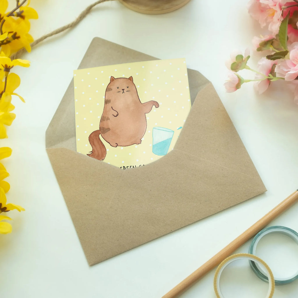 Greetings card Cat water glass Ansichtskarten, Klappkarte, Hochzeitskarte, Grußkarte, Glückwunschkarte, Karte, Einladungskarte, Geburtstagskarte, Katze, Katzenmotiv, Katzenfan, Katzendeko, Katzenfreund, Katzenliebhaber, Katzenprodukte, Katzenartikel, Katzenaccessoires, Katzensouvenirs, Katzenliebhaberprodukte, Katzenmotive, Cats, Katzenbesitzerin, Katzen, Kater, Mietze, Wasser, Katzenhalter, Glas, Cat, Haustier