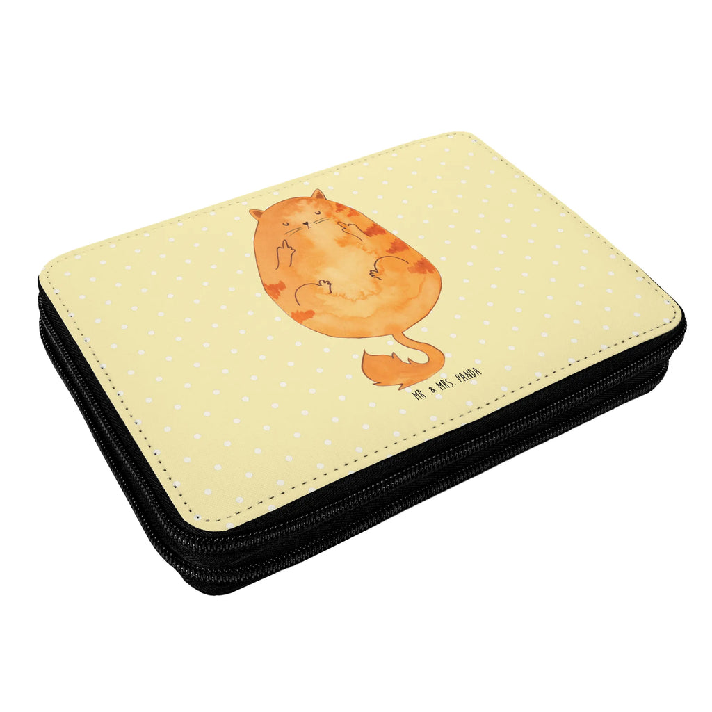 Leather folder Cat Early riser pencil case, pencil bag, gift, motif, school, child, primary school, pupil, pen roll, enrolment, cat, tomcat, kitty, meow, kitten, housecat, mama cat, love cats, cat image, cat fan, cat lover, cat fancier, cat decoration, gift for cat lover, cat owner, funny cats, cat sayings, cat motto, funny cat gifts, fan merchandise, cat stuff, animal lover, pussy, morning grumbler, The early bird can kiss my ass, coffee, cats, early riser