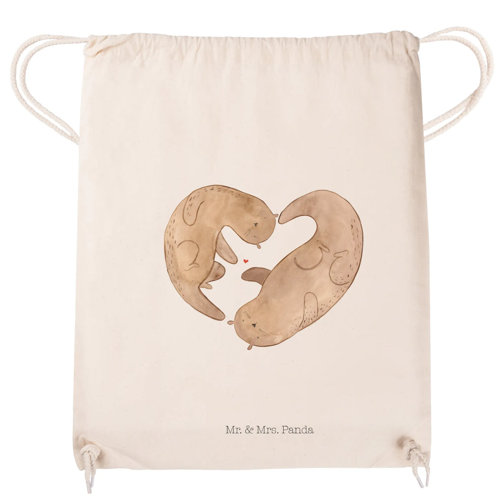 Drawstring bag otter Heart sports bag, hipster, bag, jute bag, carrier bag, gym bag, otter, marten, sea otter, European otter, water mammal, aquatic animal, baby otter, predator, water, otter gifts, animal lover, gift ideas for animal lovers, animal, mammal, water animal, gifts for people in love, wedding day, engagement, anniversary, heart, proof of love, love you, life together, better half, love, love gift