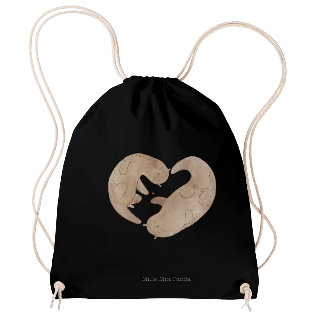 Drawstring bag otter Heart sports bag, hipster, bag, jute bag, carrier bag, gym bag, otter, marten, sea otter, European otter, water mammal, aquatic animal, baby otter, predator, water, otter gifts, animal lover, gift ideas for animal lovers, animal, mammal, water animal, gifts for people in love, wedding day, engagement, anniversary, heart, proof of love, love you, life together, better half, love, love gift
