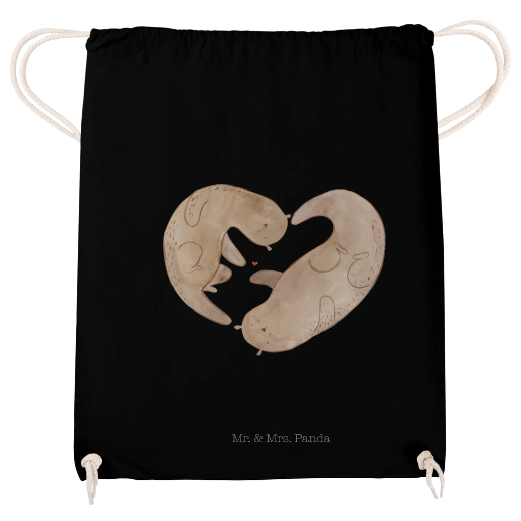 Drawstring bag otter Heart sports bag, hipster, bag, jute bag, carrier bag, gym bag, otter, marten, sea otter, European otter, water mammal, aquatic animal, baby otter, predator, water, otter gifts, animal lover, gift ideas for animal lovers, animal, mammal, water animal, gifts for people in love, wedding day, engagement, anniversary, heart, proof of love, love you, life together, better half, love, love gift