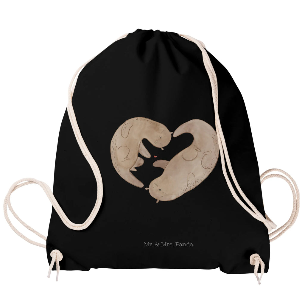 Drawstring bag otter Heart sports bag, hipster, bag, jute bag, carrier bag, gym bag, otter, marten, sea otter, European otter, water mammal, aquatic animal, baby otter, predator, water, otter gifts, animal lover, gift ideas for animal lovers, animal, mammal, water animal, gifts for people in love, wedding day, engagement, anniversary, heart, proof of love, love you, life together, better half, love, love gift