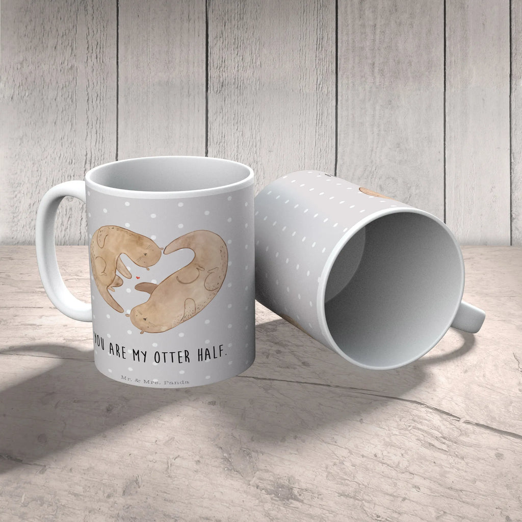 Tasse Otter Herz Tasse, Teetasse, Tasse mit Zitaten, Tasse mit Motiven, Kaffeetasse, Porzellantasse, Keramiktasse, Geschenktasse, Bürotasse, Otter, Fischotter, Seeotter, Herz, Hochzeitstag, Liebesbeweis, Verlobung, gemeinsames Leben, Liebe, Bessere Hälfte, Liebesgeschenk, Jahrestag, Love you