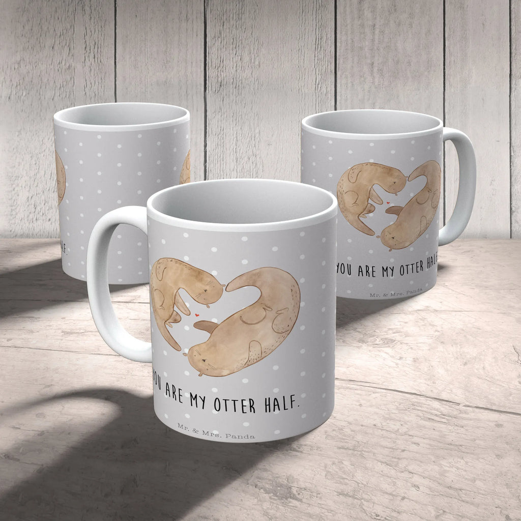 Tasse Otter Herz Tasse, Teetasse, Tasse mit Zitaten, Tasse mit Motiven, Kaffeetasse, Porzellantasse, Keramiktasse, Geschenktasse, Bürotasse, Otter, Fischotter, Seeotter, Herz, Hochzeitstag, Liebesbeweis, Verlobung, gemeinsames Leben, Liebe, Bessere Hälfte, Liebesgeschenk, Jahrestag, Love you