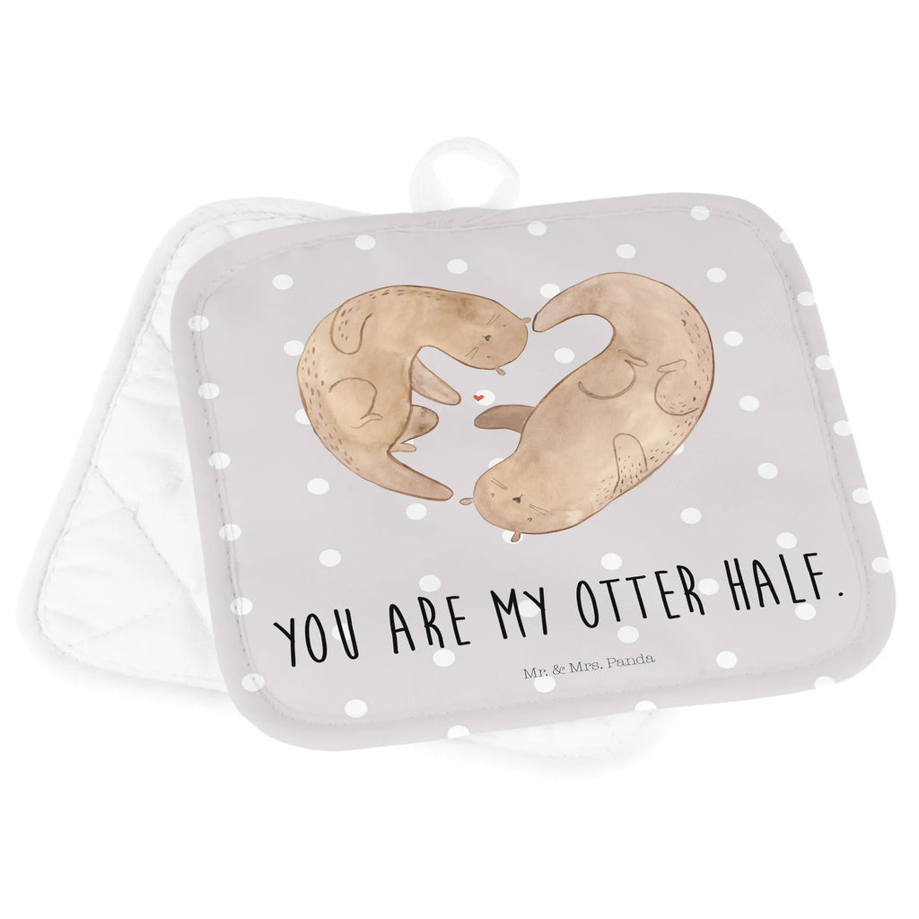 2-elementowy zestaw podkładek pod garnki wydra serce Topflappen Set, Schöne Topflappen, Ofenhandschuh, Ofenhandschuhe, Topflappenset, Topflappen, Topfuntersetzer, Topflappen lustig, Topfhandschuhe, Topflappen 2er Set, Topfhandschuh, Topflappen mit Spruch, Otter, Fischotter, Seeotter, Liebe, Love you, Liebesbeweis, gemeinsames Leben, Hochzeitstag, Herz, Bessere Hälfte, Verlobung, Jahrestag, Liebesgeschenk