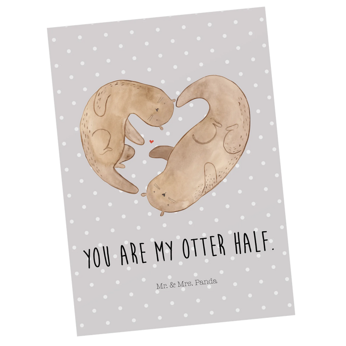 Postkarte Otter Herz
