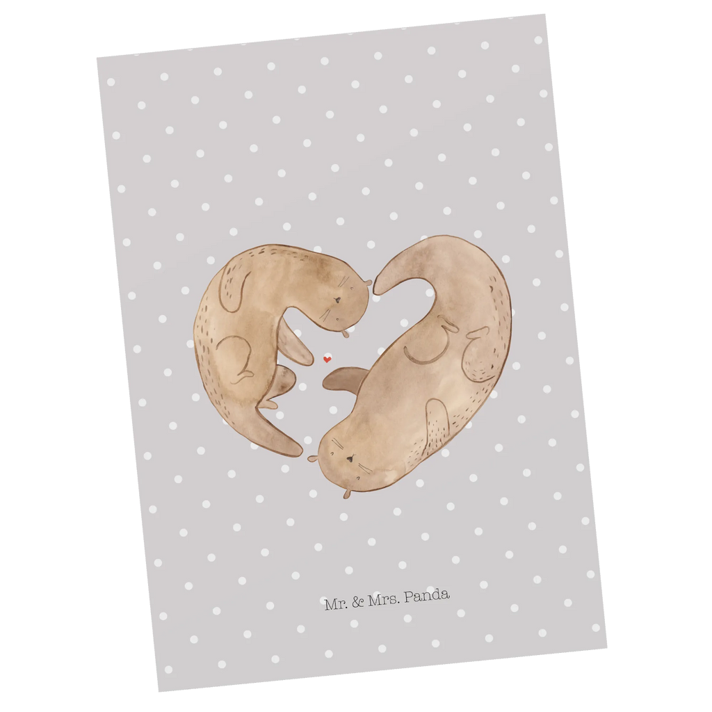 Pocztówka wydra serce Kuna, wydra, morska wydra