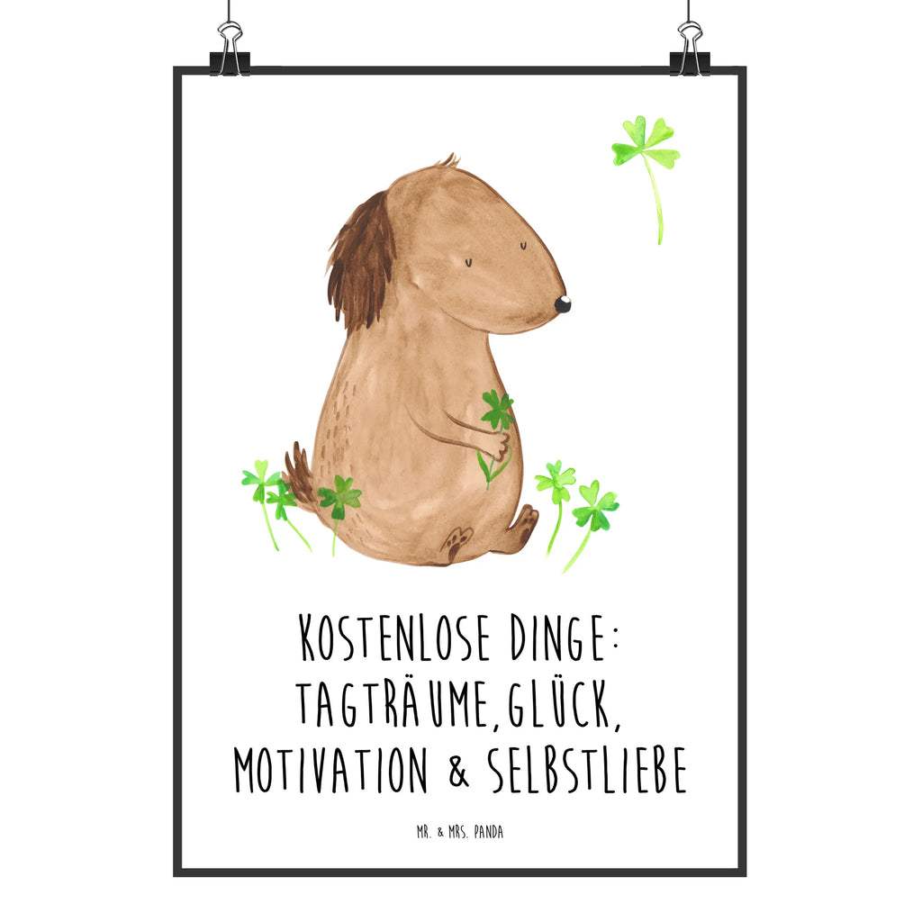 Poster Dog shamrock Bild für Wand, Kunstdruck, Poster, Wandbild, Wandschmuck, kunstposter, Plakat, Mr. & Mrs. Panda Poster, Designposter, Wanddekoration, drucke, Bild, wanddeko, Wandposter, Deko Bild, Wanddeko Bild, wanddruck, grafikposter, kunstdruck poster, Posterdruck, kunst für die wand, wandkunst, Tierliebhaber, Haustier, Hundemotiv, Hundebesitzer, Hunderasse, Hund, Sprüche, Tagträume, Motivation, Glück, Geschenk, Kleeblatt, Glücksbringer, Neuanfang, Achtsamkeit, Selbstliebe