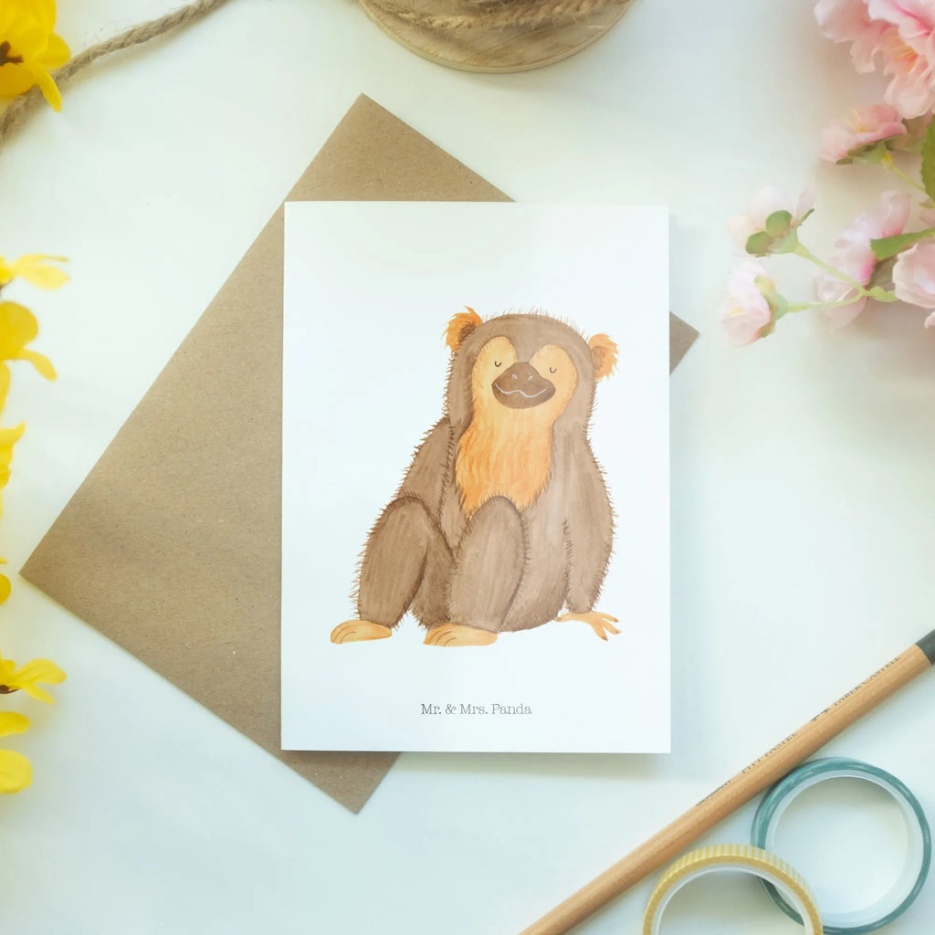 Greetings card Monkey Grußkarte, Einladungskarte, Glückwunschkarte, Hochzeitskarte, Geburtstagskarte, Karte, Ansichtskarten, Klappkarte, Afrika, Wildtiere, Selbstliebe, Selbstbewusstsein, Affe, Respekt, Motivation, Selbstachtung, Liebe, Affen, Selfcare, Äffchen