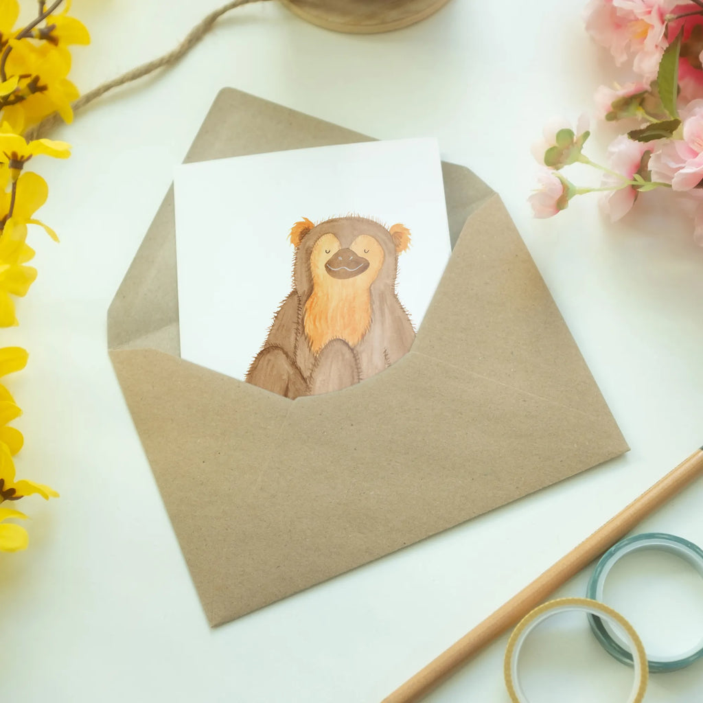 Greetings card Monkey Grußkarte, Einladungskarte, Glückwunschkarte, Hochzeitskarte, Geburtstagskarte, Karte, Ansichtskarten, Klappkarte, Afrika, Wildtiere, Selbstliebe, Selbstbewusstsein, Affe, Respekt, Motivation, Selbstachtung, Liebe, Affen, Selfcare, Äffchen