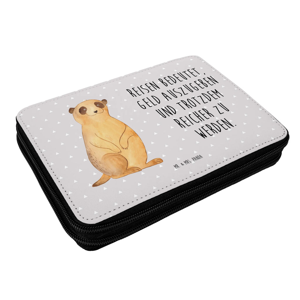 Leather folder Meerkat pupil, pen roll, primary school, pencil bag, motif, pencil case, school, child, enrolment, gift, Africa, Meerkat, Traveling, Road trip, Africa trip, Travel, World trip, Saying