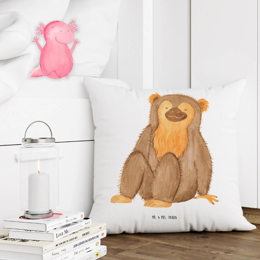 Cushion Monkey Pillow, bed, soft, cushion, couch, pillows, bedroom, 40 x 40, settee, sofa, pad, 40x40, pillow case, fluffy, Africa, monkey, self-esteem, respect, love, monkeys, self-confidence, motivation, selfcare, self-love