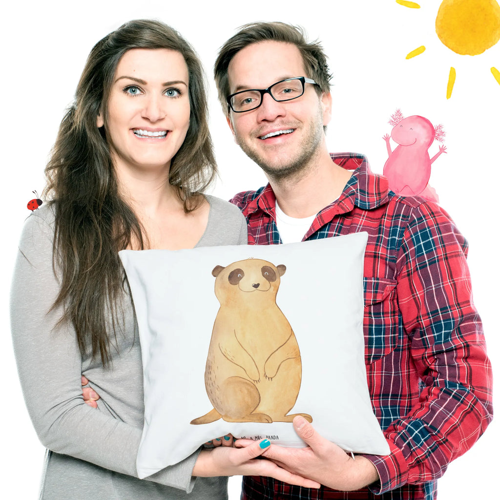 Cushion Meerkat 40x40, 40 x 40, sofa, settee, bed, couch, Pillow, pillows, pad, soft, fluffy, cushion, pillow case, bedroom, Africa, Africa trip, Traveling, Travel, World trip, Saying, Meerkat, Road trip