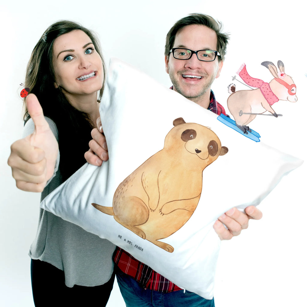 Cushion Meerkat 40x40, 40 x 40, sofa, settee, bed, couch, Pillow, pillows, pad, soft, fluffy, cushion, pillow case, bedroom, Africa, Africa trip, Traveling, Travel, World trip, Saying, Meerkat, Road trip