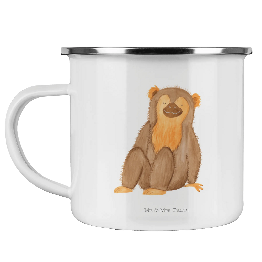 Kempingowy kubek emaliowany Małpa blechbecher, Kaffeetasse, Emaille Tasse, reisetasse, Campingbecher, wandertasse, Emaille Becher, Metalltasse, Kaffeebecher, metallbecher, becher emaille, Blechtasse, Tasse, wanderbecher, Pott, Tasse Emaille, Emailletasse, Trinkbecher, Reisebecher, Teebecher, Campingtasse, emaillebecher, Teetasse, Becher, Wildtiere, Afrika, Selbstachtung, Affe, Respekt, Selbstliebe, Selfcare, Äffchen, Selbstbewusstsein, Motivation, Liebe, Affen