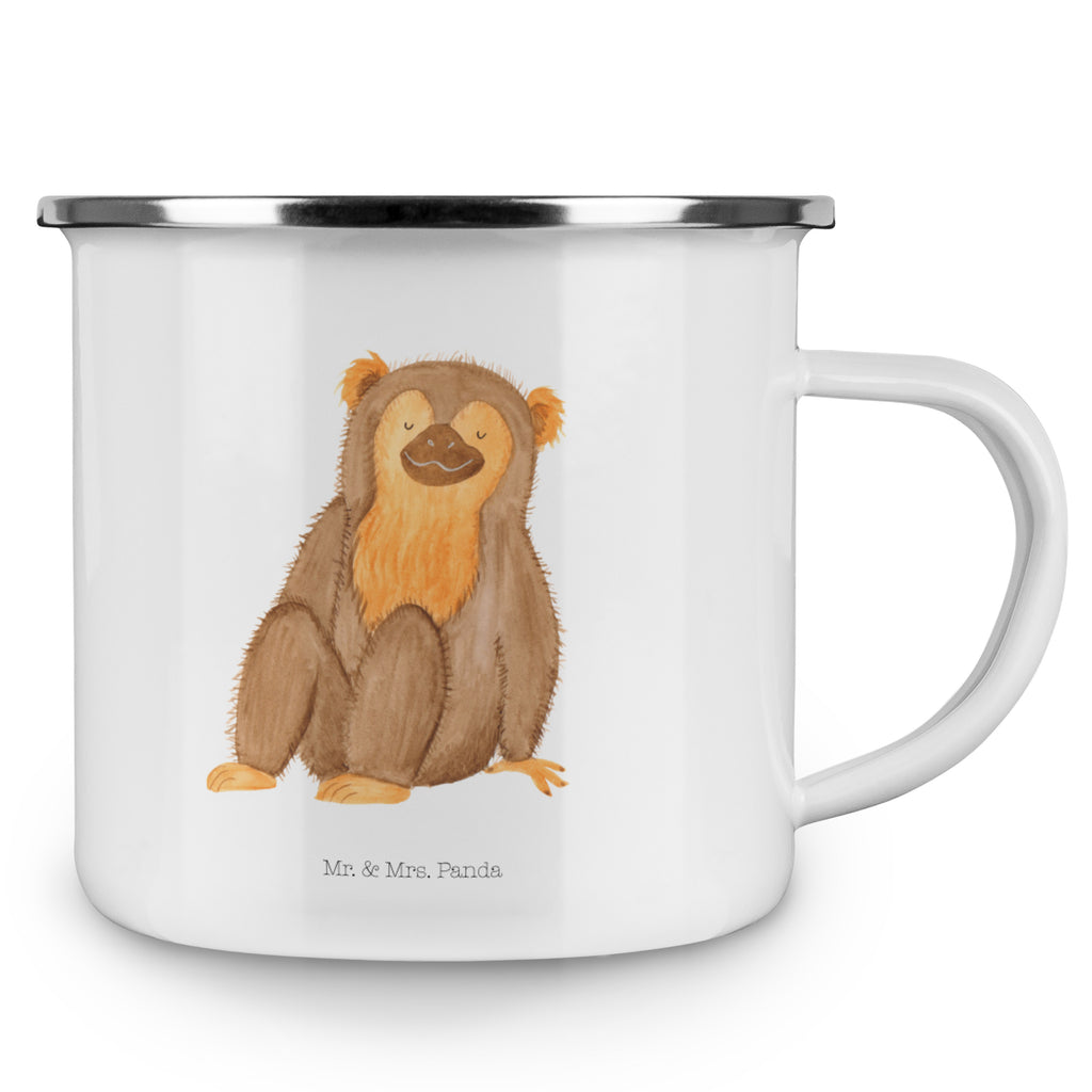 Kempingowy kubek emaliowany Małpa blechbecher, Kaffeetasse, Emaille Tasse, reisetasse, Campingbecher, wandertasse, Emaille Becher, Metalltasse, Kaffeebecher, metallbecher, becher emaille, Blechtasse, Tasse, wanderbecher, Pott, Tasse Emaille, Emailletasse, Trinkbecher, Reisebecher, Teebecher, Campingtasse, emaillebecher, Teetasse, Becher, Wildtiere, Afrika, Selbstachtung, Affe, Respekt, Selbstliebe, Selfcare, Äffchen, Selbstbewusstsein, Motivation, Liebe, Affen
