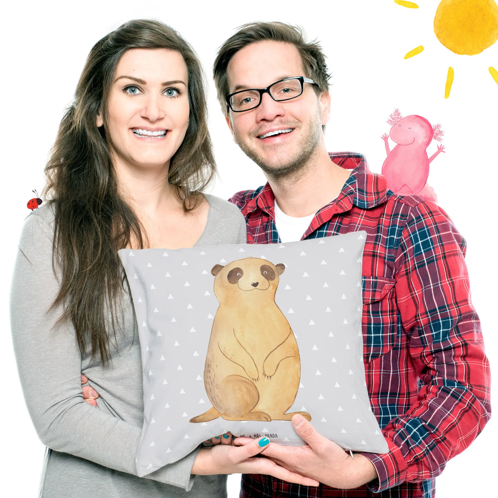 Cushion Meerkat 40x40, 40 x 40, sofa, settee, bed, couch, Pillow, pillows, pad, soft, fluffy, cushion, pillow case, bedroom, Africa, Africa trip, Traveling, Travel, World trip, Saying, Meerkat, Road trip