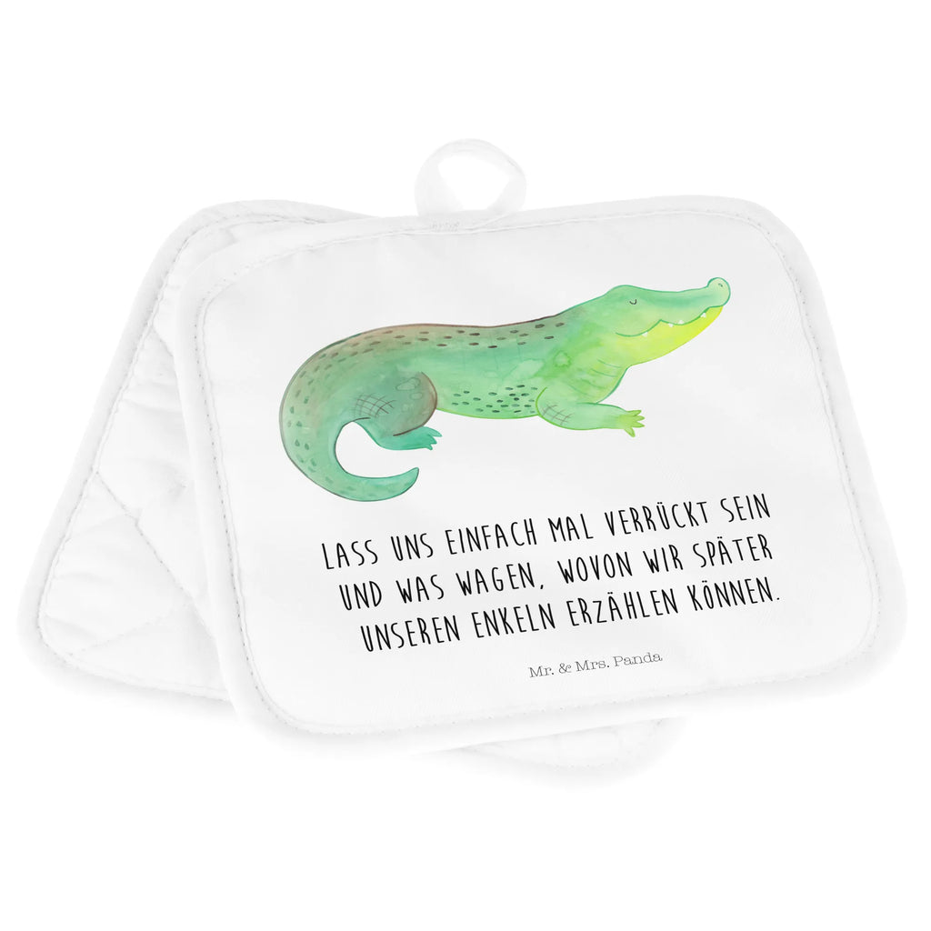 2-elementowy zestaw podkładek pod garnki Krokodyl Topflappen Set, Topflappenset, 2er Set Topflappen, Topflappen 2er Set, Topfuntersetzer, Topflappen, topfhalter, Topfhandschuhe, Urlaub, Meer, Meerestiere, Beste Freundin, Abenteuerlust, Krokodil, Verrückt sein, Lieblingsmensch, Freundin, Spontan sein, Reiselust, Krokodile
