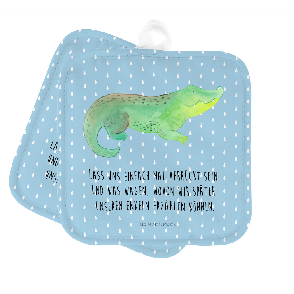 2-elementowy zestaw podkładek pod garnki Krokodyl Topflappen Set, Topflappenset, 2er Set Topflappen, Topflappen 2er Set, Topfuntersetzer, Topflappen, topfhalter, Topfhandschuhe, Urlaub, Meer, Meerestiere, Beste Freundin, Abenteuerlust, Krokodil, Verrückt sein, Lieblingsmensch, Freundin, Spontan sein, Reiselust, Krokodile