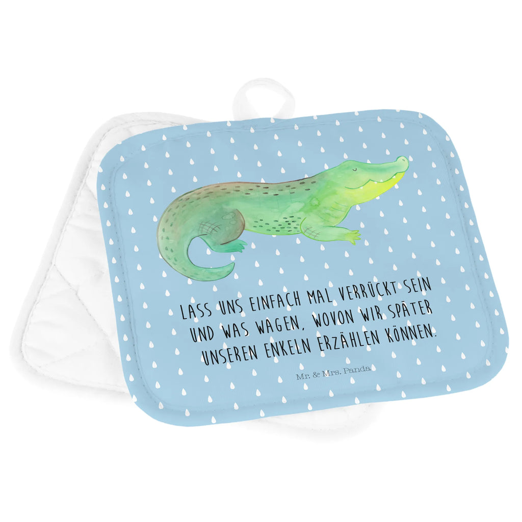 2-elementowy zestaw podkładek pod garnki Krokodyl Topflappen Set, Topflappenset, 2er Set Topflappen, Topflappen 2er Set, Topfuntersetzer, Topflappen, topfhalter, Topfhandschuhe, Urlaub, Meer, Meerestiere, Beste Freundin, Abenteuerlust, Krokodil, Verrückt sein, Lieblingsmensch, Freundin, Spontan sein, Reiselust, Krokodile