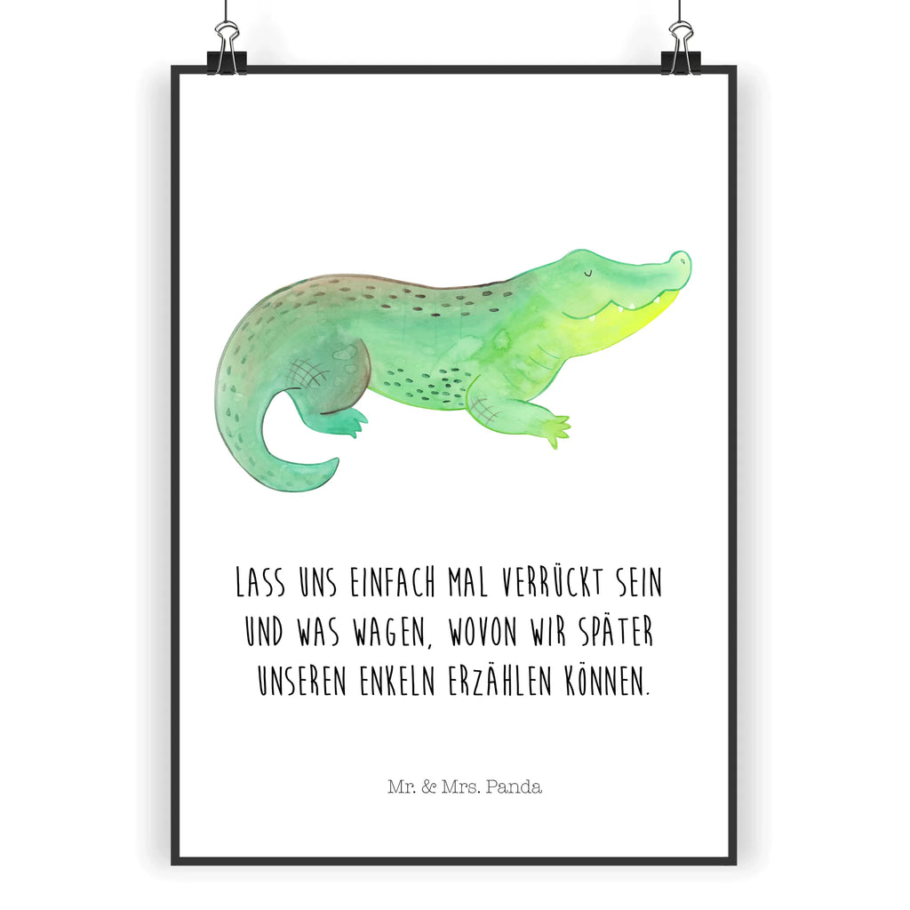 Plakat Krokodyl Plakat, grafikposter, wandkunst, Wanddekoration, Kunstdruck, kunstdruck poster, Wandschmuck, Poster, wanddeko, Wandposter, Wanddeko Bild, Deko Bild, Wandbild, wanddruck, Posterdruck, Bild, Designposter, Bild für Wand, drucke, kunstposter, Mr. & Mrs. Panda Poster, kunst für die wand, Meer, Meerestiere, Urlaub, Krokodile, Abenteuerlust, Beste Freundin, Verrückt sein, Krokodil, Freundin, Spontan sein, Lieblingsmensch, Reiselust